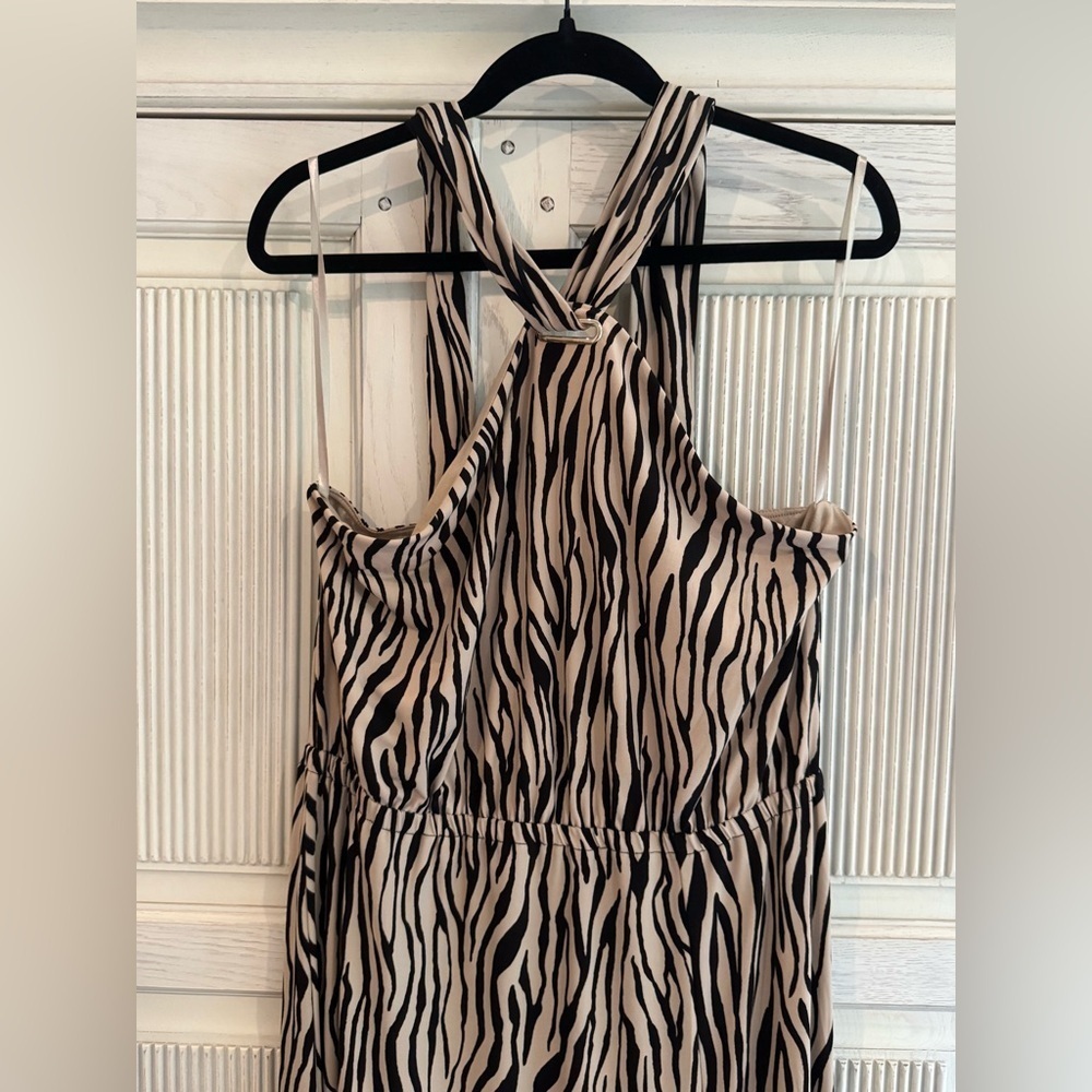 I.N.C. Zebra Printed Halter Maxi Dress, XL - Picture 5 of 16